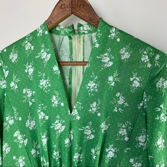 Vintage - 70s Floral Handmade Maxi Dress - Size S/M - Picture 5 of 11